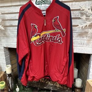 St. Louis Cardinals Majestic Jacket Pullover 1/4 Zip XL Authentic collection